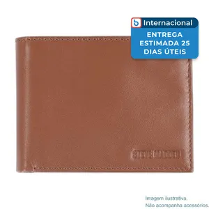 Carteira Steve Madden Slim Dobrável Couro Caramelo A-MBI