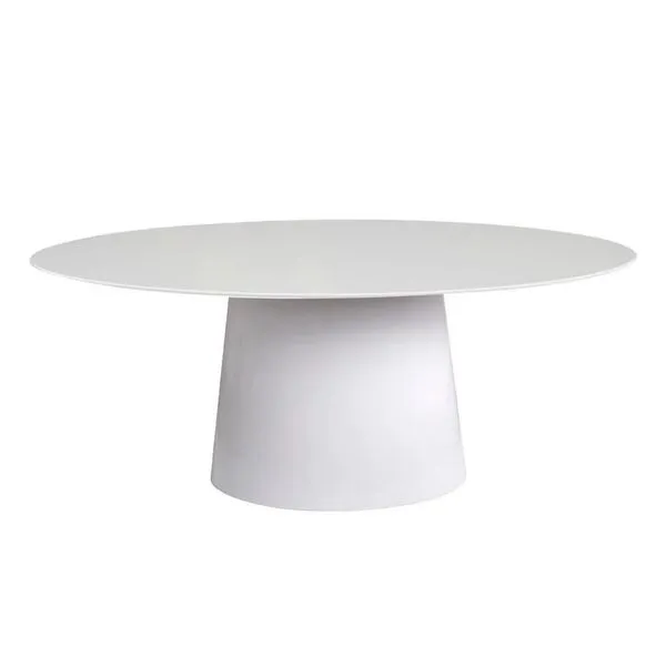 Mesa de Jantar Cone Oval 160x90 cm Laqueada Branco