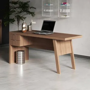 Escrivaninha Mesa Escritório Me4122 2 Gavetas 163cm Amendoa Amendoa