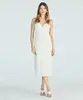 vestido midi feminino de laise decote v off white G