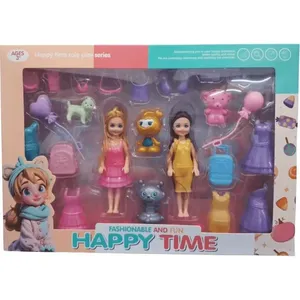 Conjunto Happy Time com 2 Bonecas 16CM, 6 Vestidos, Mochila, 14 Acessórios e 2 Robôs Futuro Kids Conjunto Happy Time com 2 Bonecas 16CM, 6 Vestidos e 14 Acessórios Futuro Kids