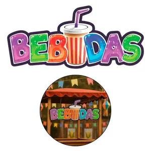 Placa Decorativa Festa Junina para Barracas Tipo Bebidas em Papel Cartão 20CM X 45CM NC Toys Placa Decorativa Festa Junina Barracas Bebidas Papel Cartão NC Toys