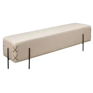 Recamier Banco Eros Luxo Preto Castellar Móbile Corino Off White Corino Off White
