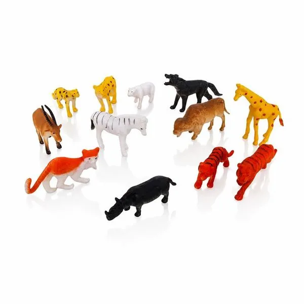 Kit 12 Animais Selvagens Wild Animal Brinquedo Educativo Pintura Colorida Draik Kit 12 Animais Selvagens Wild Animal Brinquedo Educativo Draik