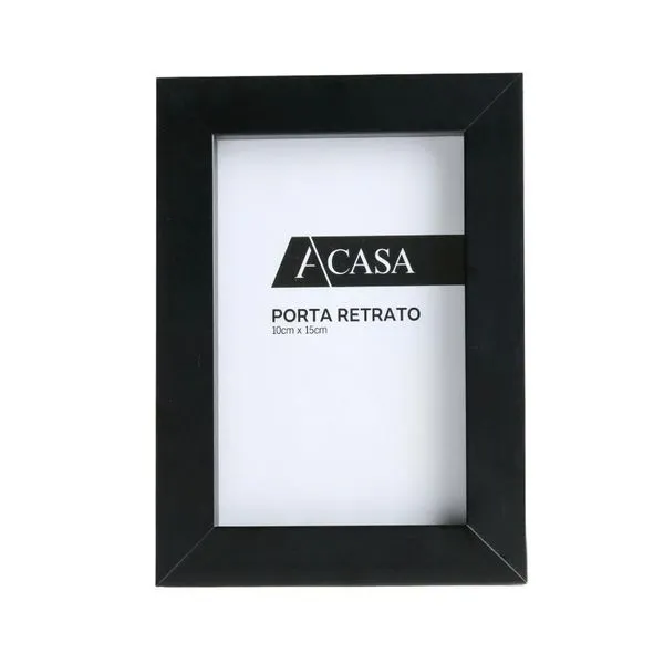 Porta Retrato Reto Preto 10x15cm - Acasa