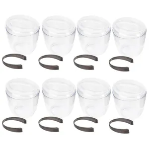 8 Baldes de Gelo com Tampa e Pegador 1,9L Transparente Crippa Plástico Champanheira