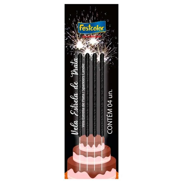 Vela Estrela De Prata Festcolor (MP)