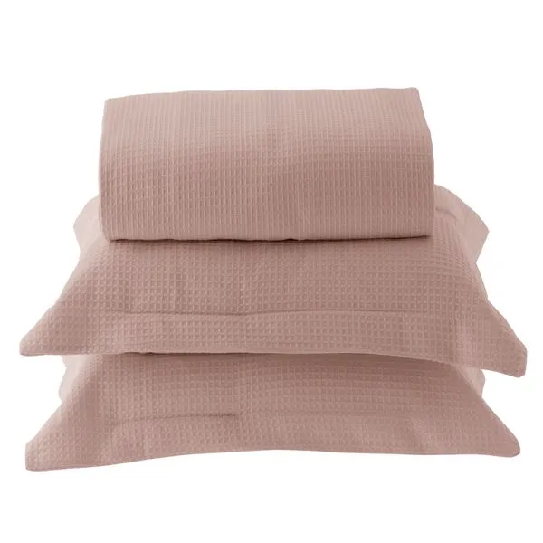 Kit Colcha Queen Porto 100% Algodão 5066 Romã 3 Peças 240x260cm 18411 - BecaDecor