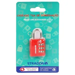 Cadeado TSA com Segredo Stradda VERMELHO