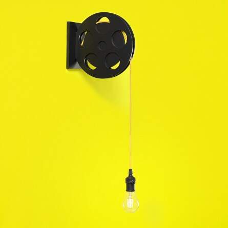 Arandela Rolo De Filme Carambola Linha Bright Preto E27 40 W
