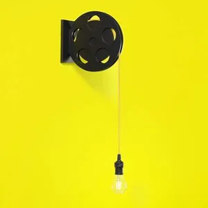Arandela Rolo De Filme Carambola Linha Bright Preto E27 40 W