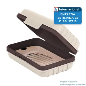 Porta-Sabonete Quatish Com Tampa Marrom A-MBI