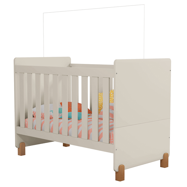 Berço Minicama, MDF, Pintura Atóxica, 4 Pés - Melody 9A Off-White