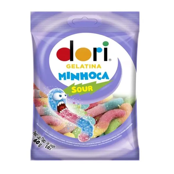 Bala Gelatina Minhoca Dori Ácida 60g