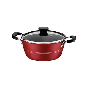 Caçarola Tramontina Sicília em Alumínio com Revestimento Interno e Externo Antiaderente Starflon Excellent 24cm Vermelho