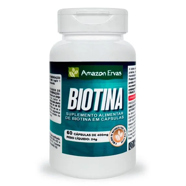 Biotina 400mg 60 Cápsulas Amazon Ervas