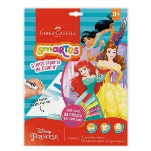Livro Infantil Para Colorir Faber Castell Smartes Princesas 5 Canetinhas Mágicas