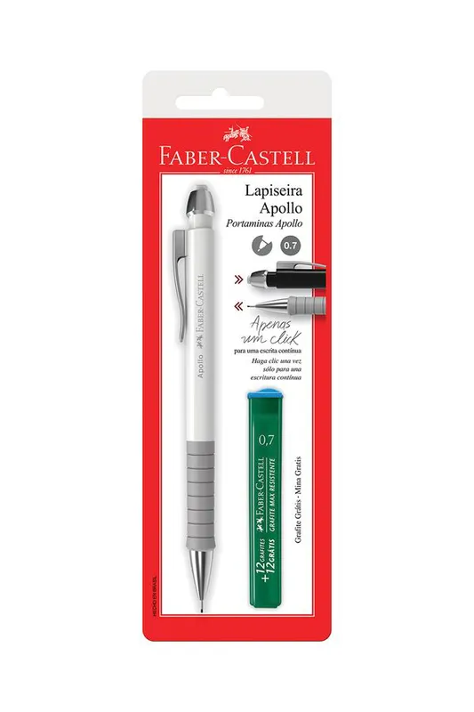 Lapiseira Faber-Castell Apollo Mix 0.7mm com Mina Refil 0.7mm Cores Diversas - Item Sortido