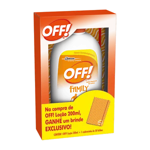 Repelente Off Loção 200ml + Caderno 50 Folhas Grátis