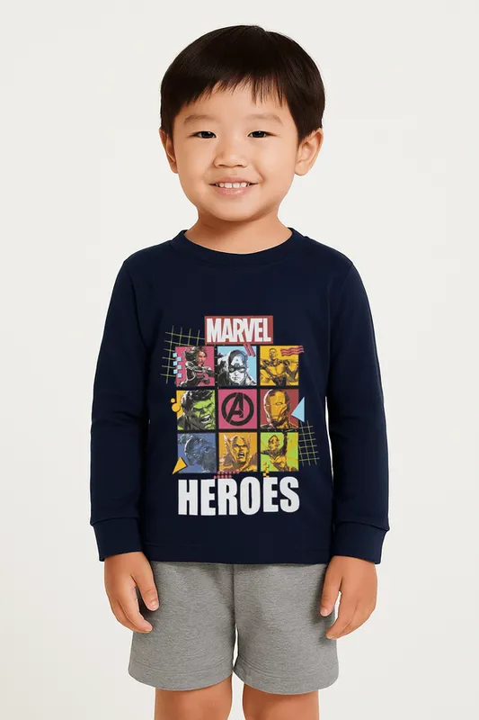 Camiseta Manga Longa Infantil Para Menino - MARINHO 8
