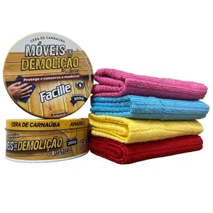 02 Cera Carnauba Lustra Moveis 200g Amarela 04 Panos Micro