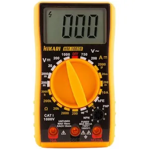 Multímetro Digital HM-1002B para Medições de Tensão, Impedância e Testes Eletrônicos com Display Grande Hikari Multímetro Digital HM-1002B com Display Grande e Taxa de Amostragem de 2 Vezes por Segundo Hikari