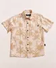 Camisa Infantil Bebê Birden Tal Pai Tal Filho Coqueiros Manga Curta Bege Claro 3