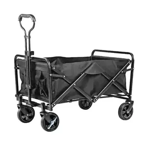 Carrinho Dobrável Multiuso 150 kg Camping Praia com Rodas Giratórias e Alça Retrátil Preto Top Rio Comercial Carrinho Dobrável Multiuso 150 kg Camping Praia Rodas Giratórias Preto Top Rio Comercial