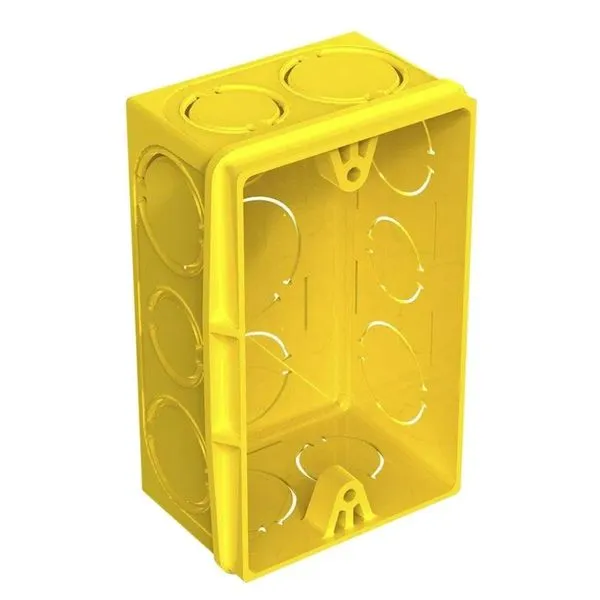 Caixa De Luz De Embutir 4x4 Amanco Retangular Amarela (MP)