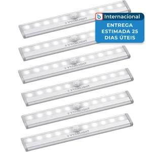 Luz Com Sensor LED Vyanlight 6 Peças Branco A-MBI