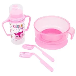 Kit Alimentação Lolly Azul 4 Peças Rosa (MP)
