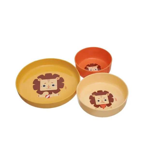 Kit Pratos com Ventosa 3 Peças Leão Leo - Kouii Leão Leo