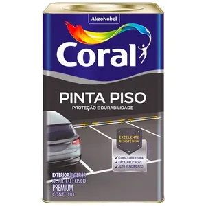 Tinta Acrílica Premium Para Piso Fosco Vermelho Segurança 18 Litros - CORAL