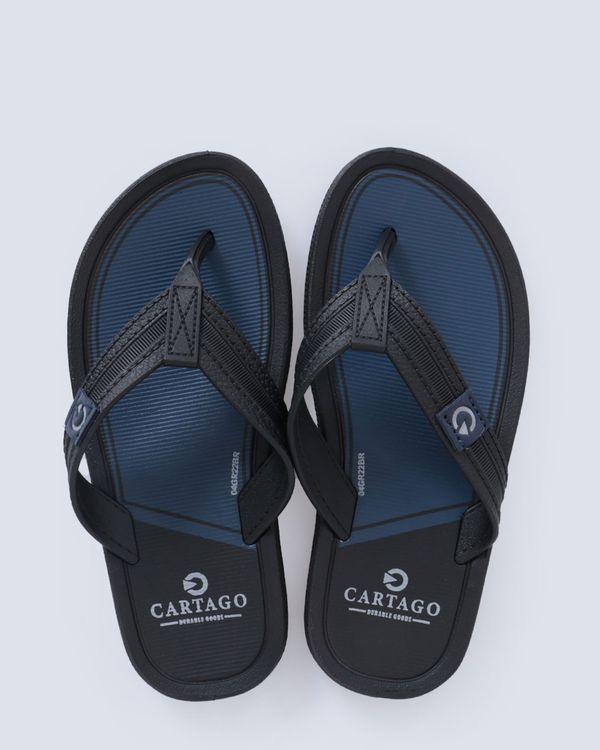 Chinelo Cartago Infantil Preto e Azul Claro 31