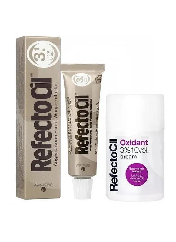 Kit Refectocil 1 Tinta + 1 Oxidante Creme N°3.1 Castanho Claro