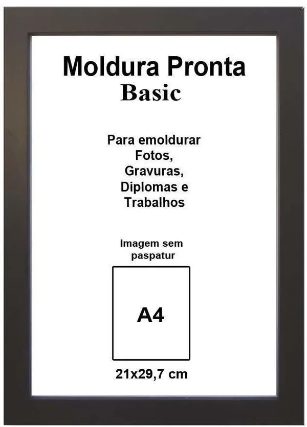 Moldura Pronta Gf Serrano Basic 21X30 Preta