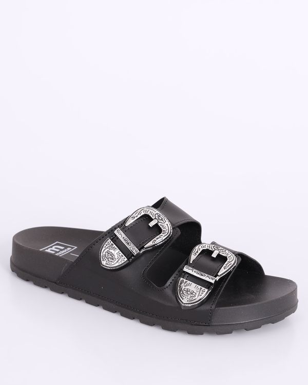 Sandália Rasteira Feminina Moleca Birken com Aviamento Preta 40