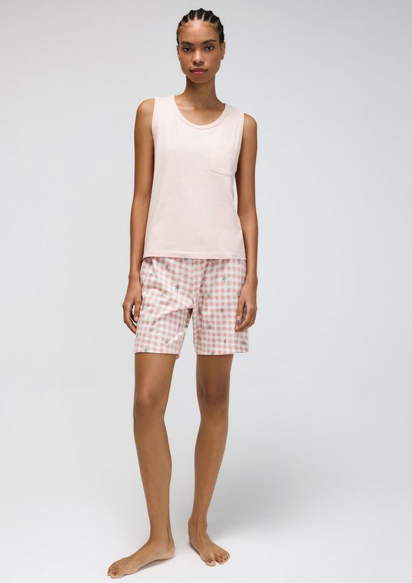 Pijama Curto Feminino Amplo Estampado - Rosa XG