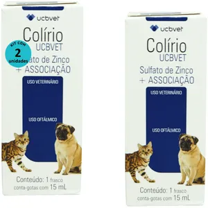 Colírio UCBVET 15ml Para Cães Kit Com 2 Unidades