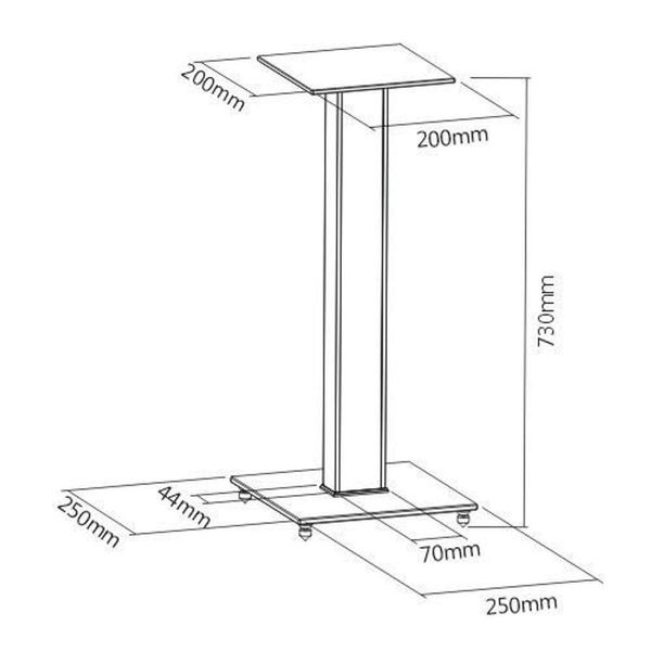 Pedestal Para Caixas Acústicas Bookshelf Bs03l Preto Central Suportes
