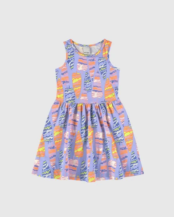 Vestido Infantil Estampado Em Algodão Malwee Kids Roxo - 8