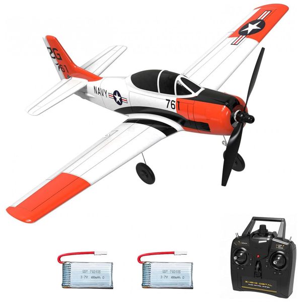 Avião de Controle Remoto para Crianças e Adultos, DIAMONDDYNAMICS Beginners, Branco e Laranja 110v