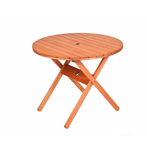 Mesa de madeira dobrável Mestra Ipanema 90x90cm stain jatobá Butzke