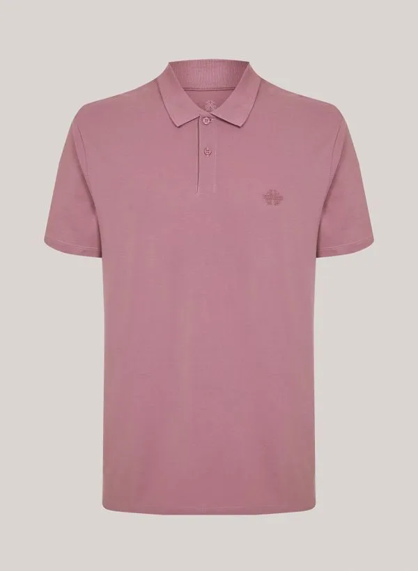 Polo Regular Fit Light Transfer Rosa Médio John John Masculina M