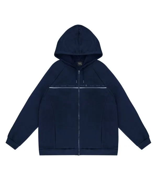 Jaqueta Masculina Plus Size Com Capuz Diametro Azul Plus G2