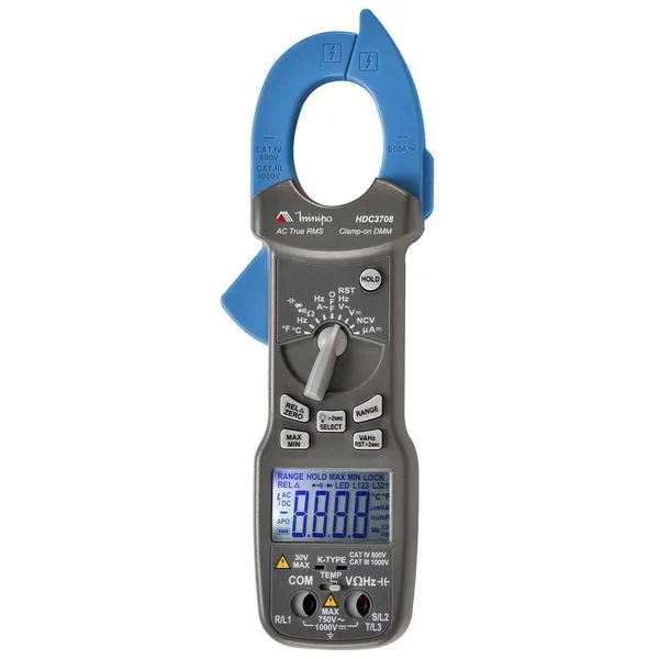 Alicate Amperímetro Digital 1000V 600A Categoria IV HDC-3708 - Minipa