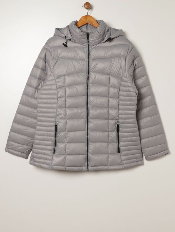 Jaqueta Puffer Plus Size Feminina CINZA G4