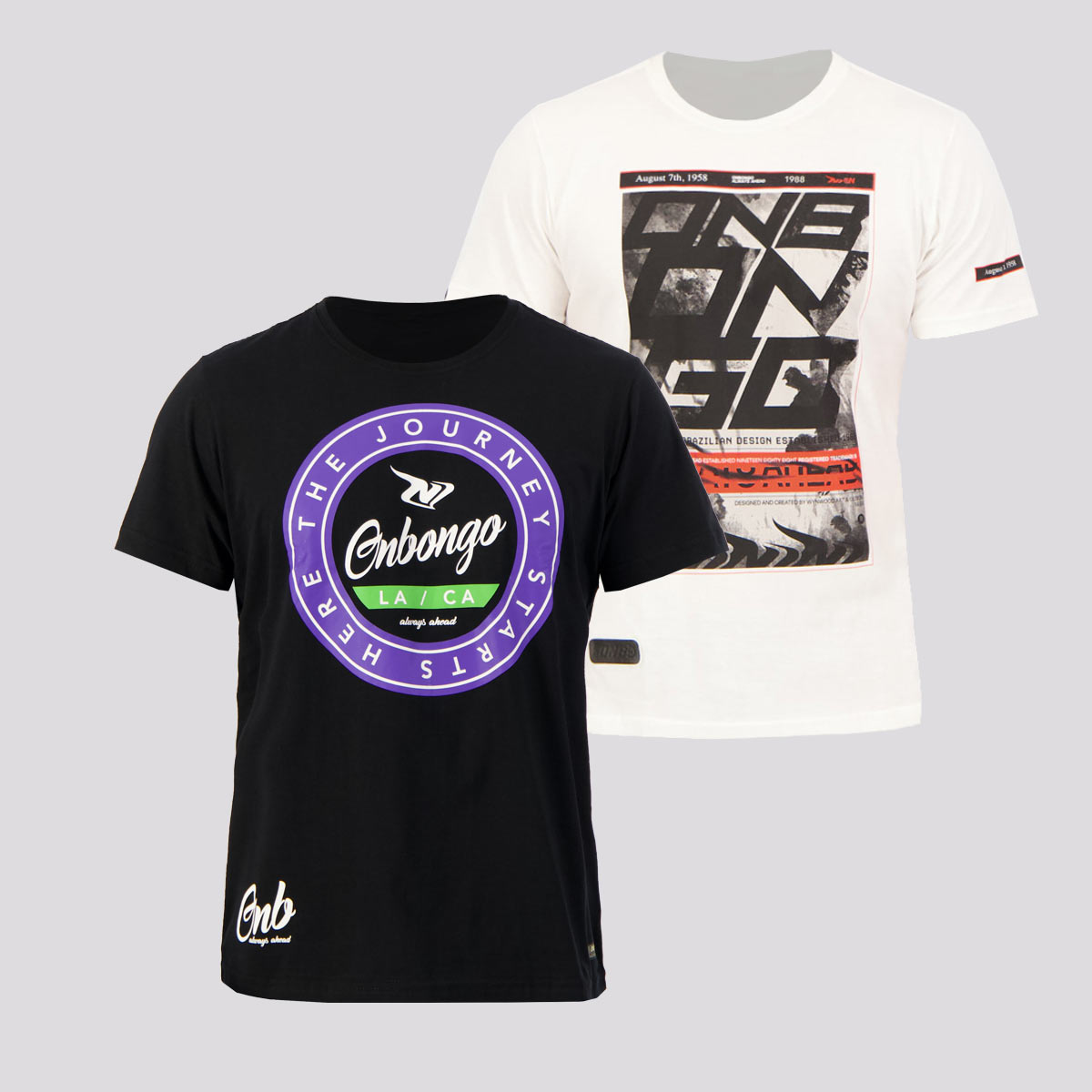 Kit de 2 Camisetas Onbongo Preta e Branca