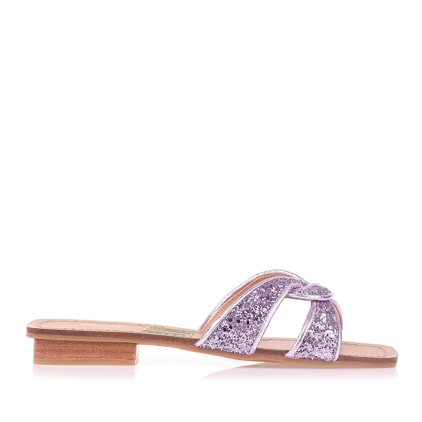Flat Salto Baixo Metalizado Lilac