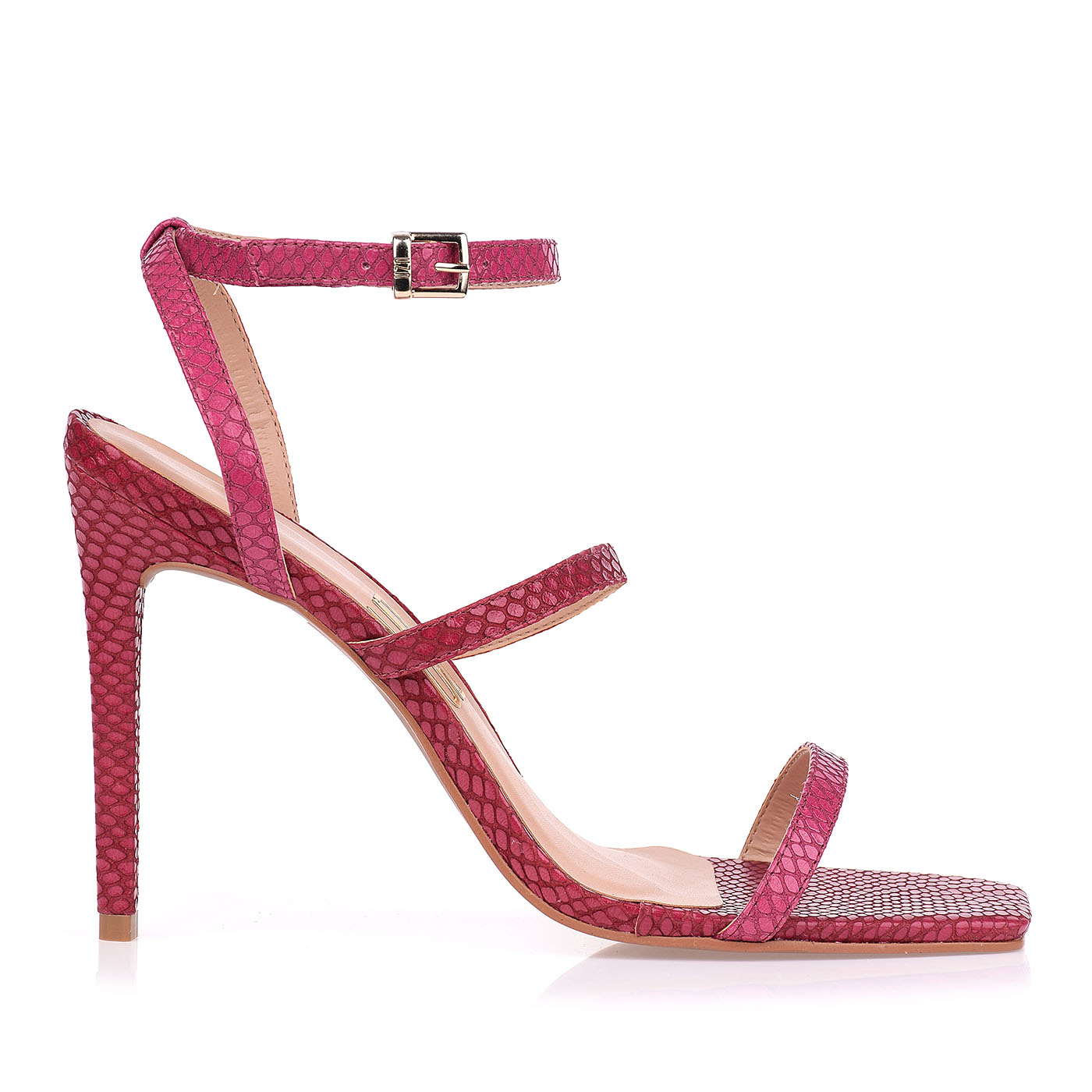 Sandália Salto Alto New Snake Berry